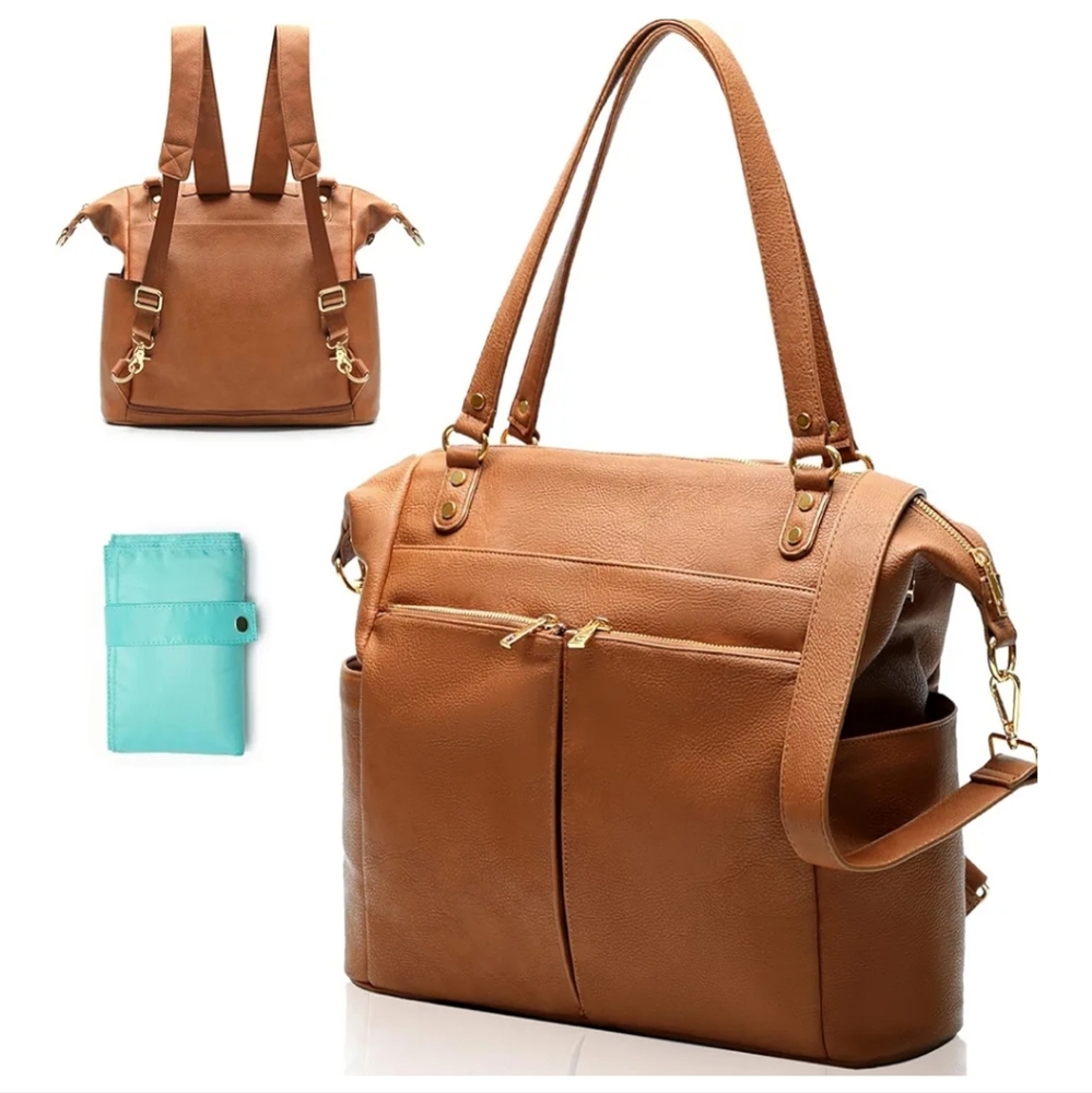 Elegant Brown Leather Tote Bag